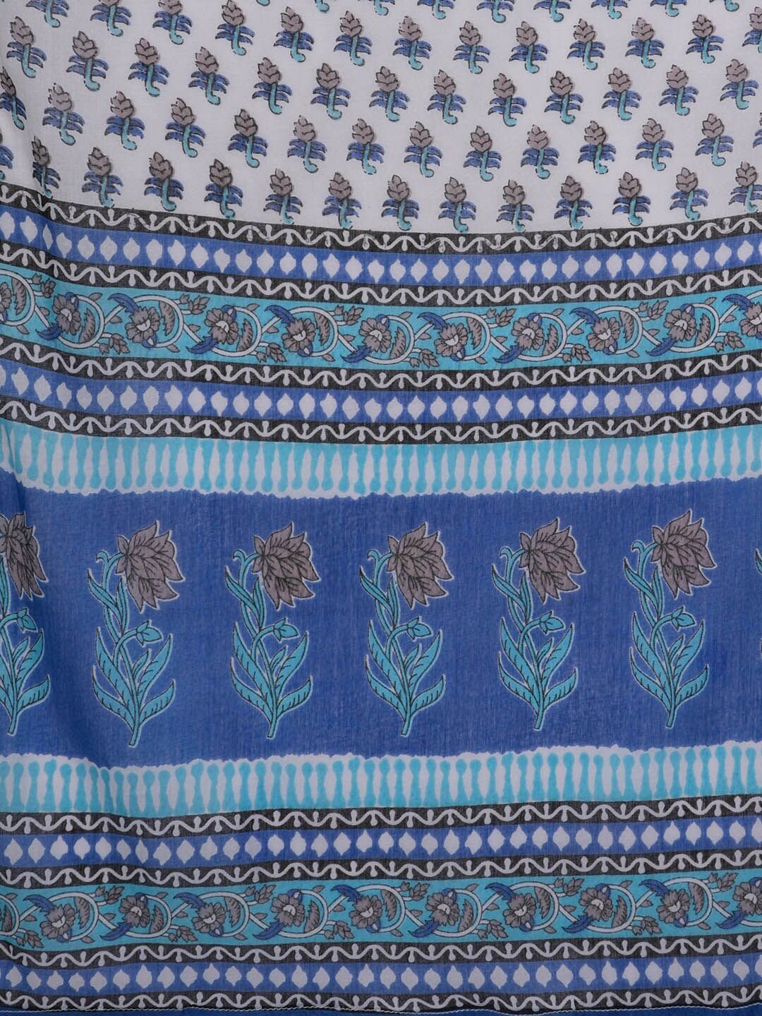 Libas Floral Printed Regular Gotta Patti Pure Cotton Kurta with Palazzos & Dupatta