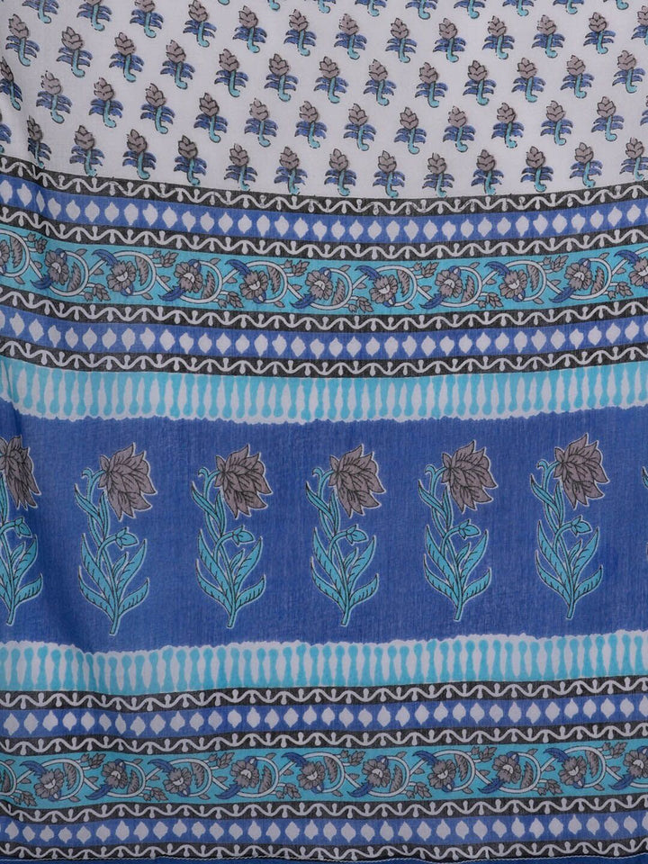 Libas Floral Printed Regular Gotta Patti Pure Cotton Kurta with Palazzos & Dupatta
