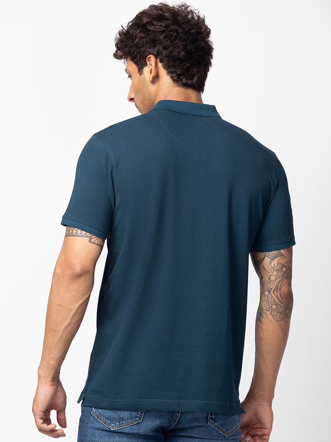 SPYKAR Men Typography Printed Polo Collar Slim Fit T-shirt