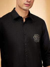 DENNISON Smart Spread Collar Cotton Casual Shirt