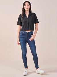 AND shirt collar solid Top