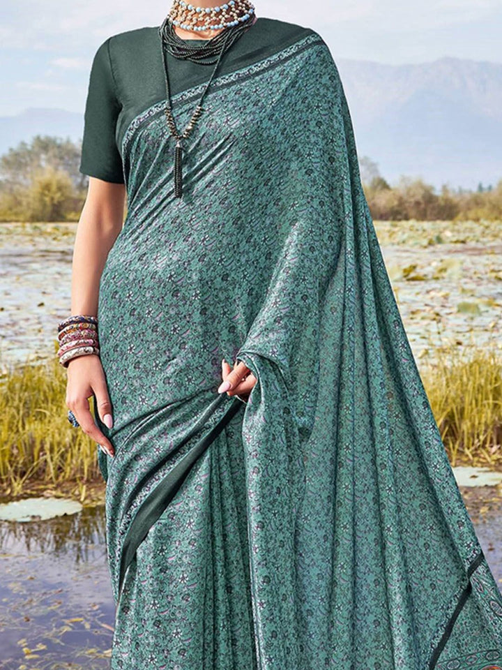 Saree mall Paisley Silk Blend Bagru Sarees
