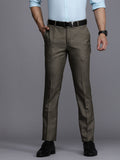 Raymond Men Olive Green Solid Slim Fit Formal Trousers