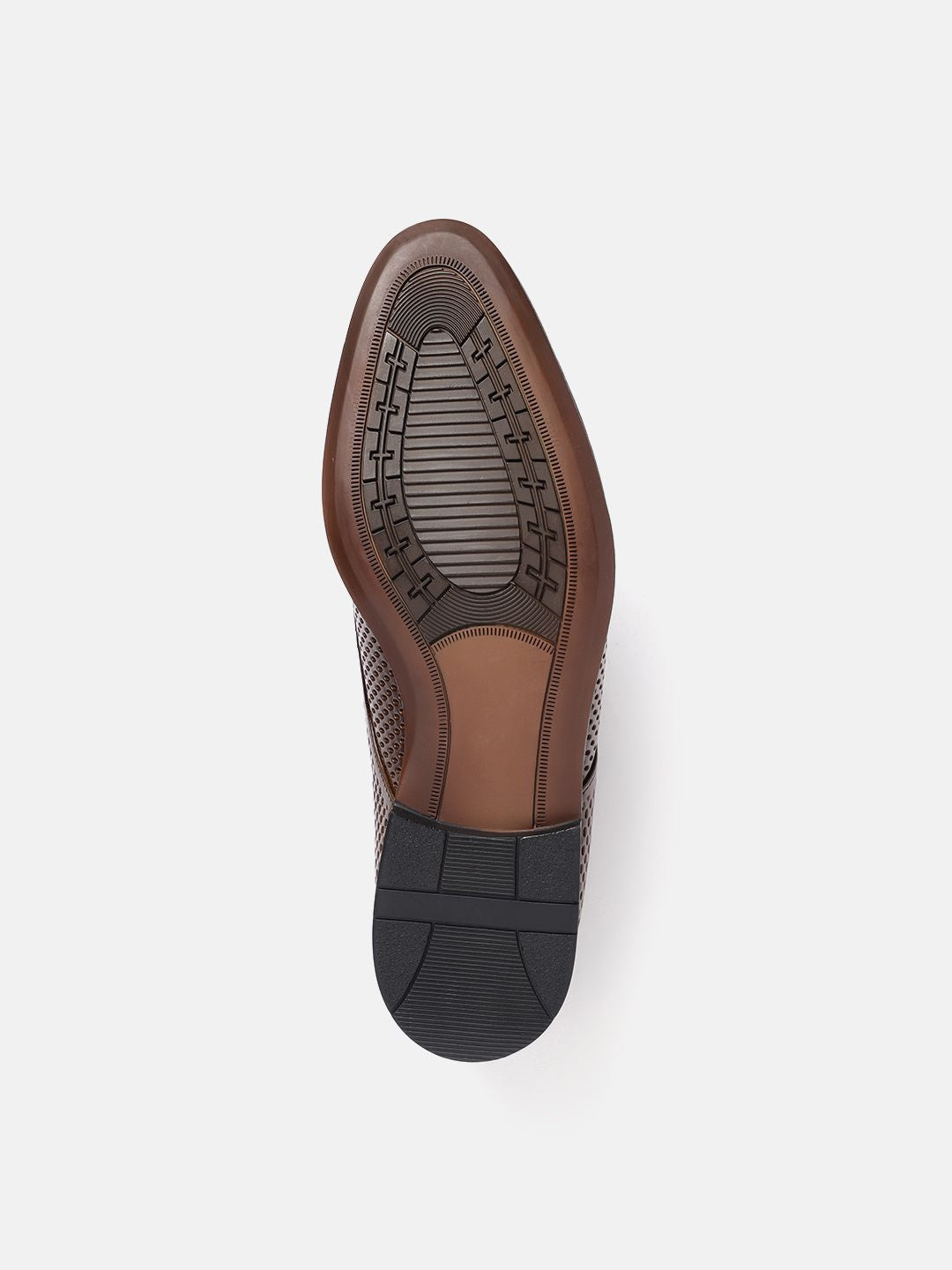 House of Pataudi Men Perforated Detailing Formal Derbys