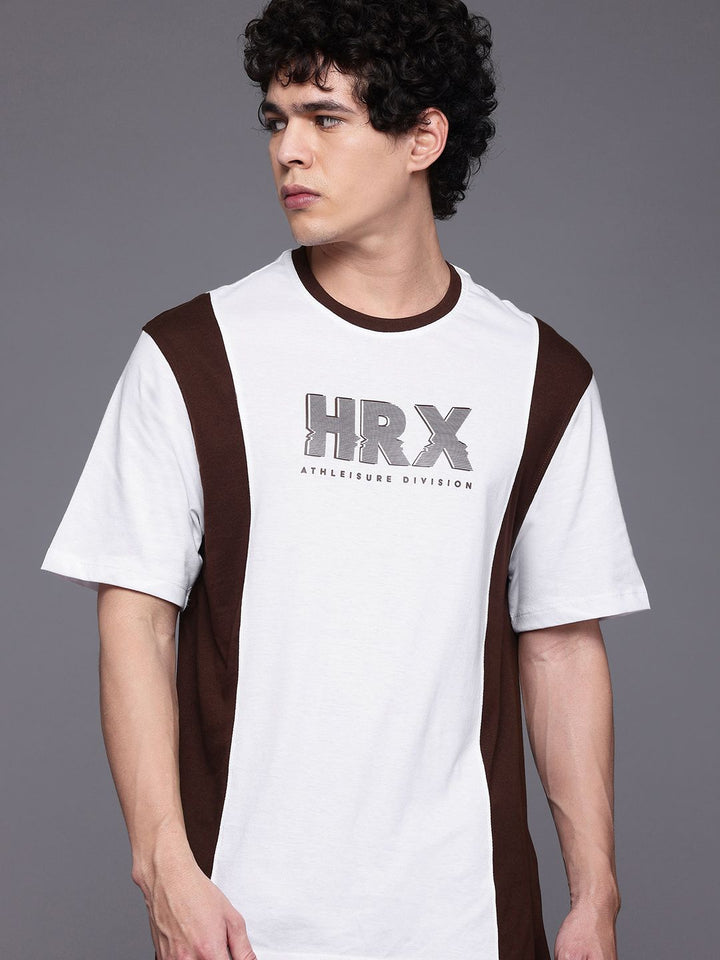 HRX by Hrithik Roshan Colourblocked & Brand Logo Print Lifestyle T-shirt
