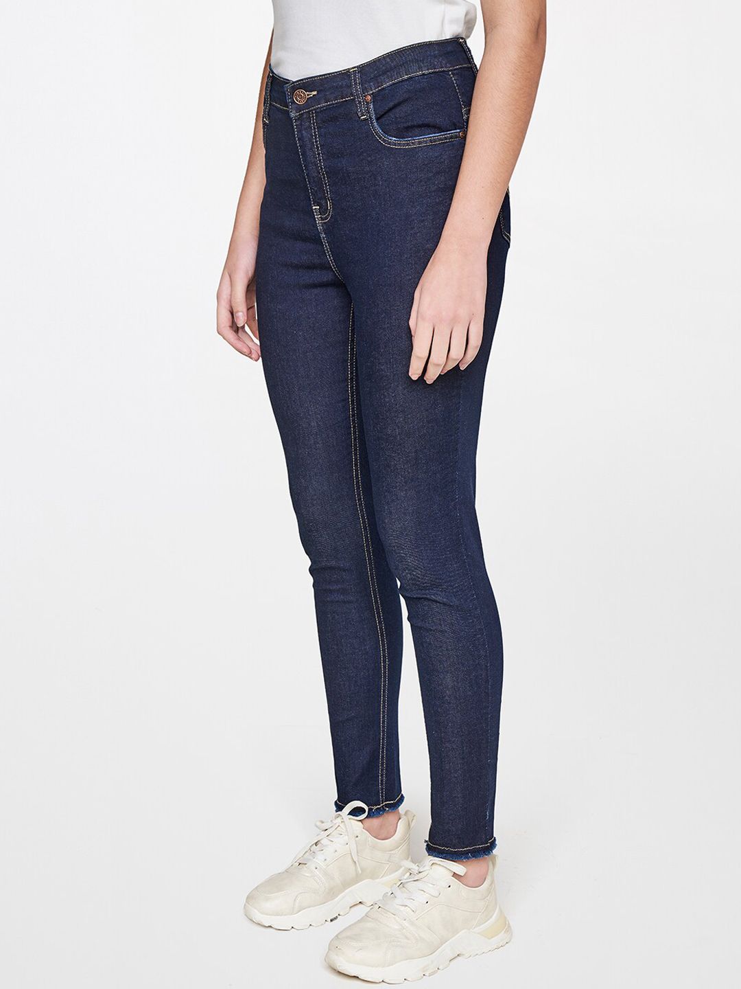 AND Women Blue Skinny Fit Trousers