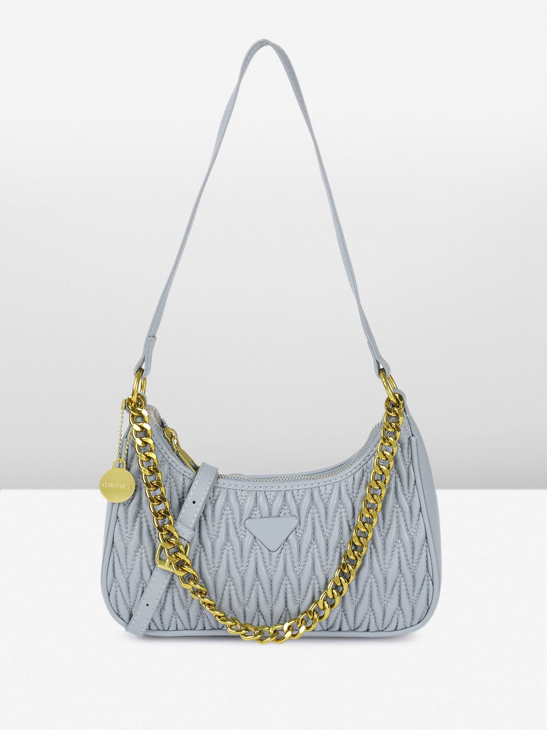 DressBerry Textured Structured Hobo Bag