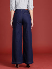 all about you Women Wide Leg High-Rise Pleated Stretchable Jeans