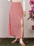Berrylush Floral Printed High Rise A-Line Maxi Skirt