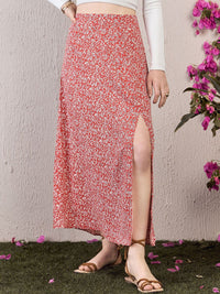 Berrylush Floral Printed High Rise A-Line Maxi Skirt