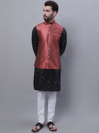 SOJANYA Kurta Lurus Sulam Labuci Kapas Tulen Dengan Jaket Churidar Dan Nehru