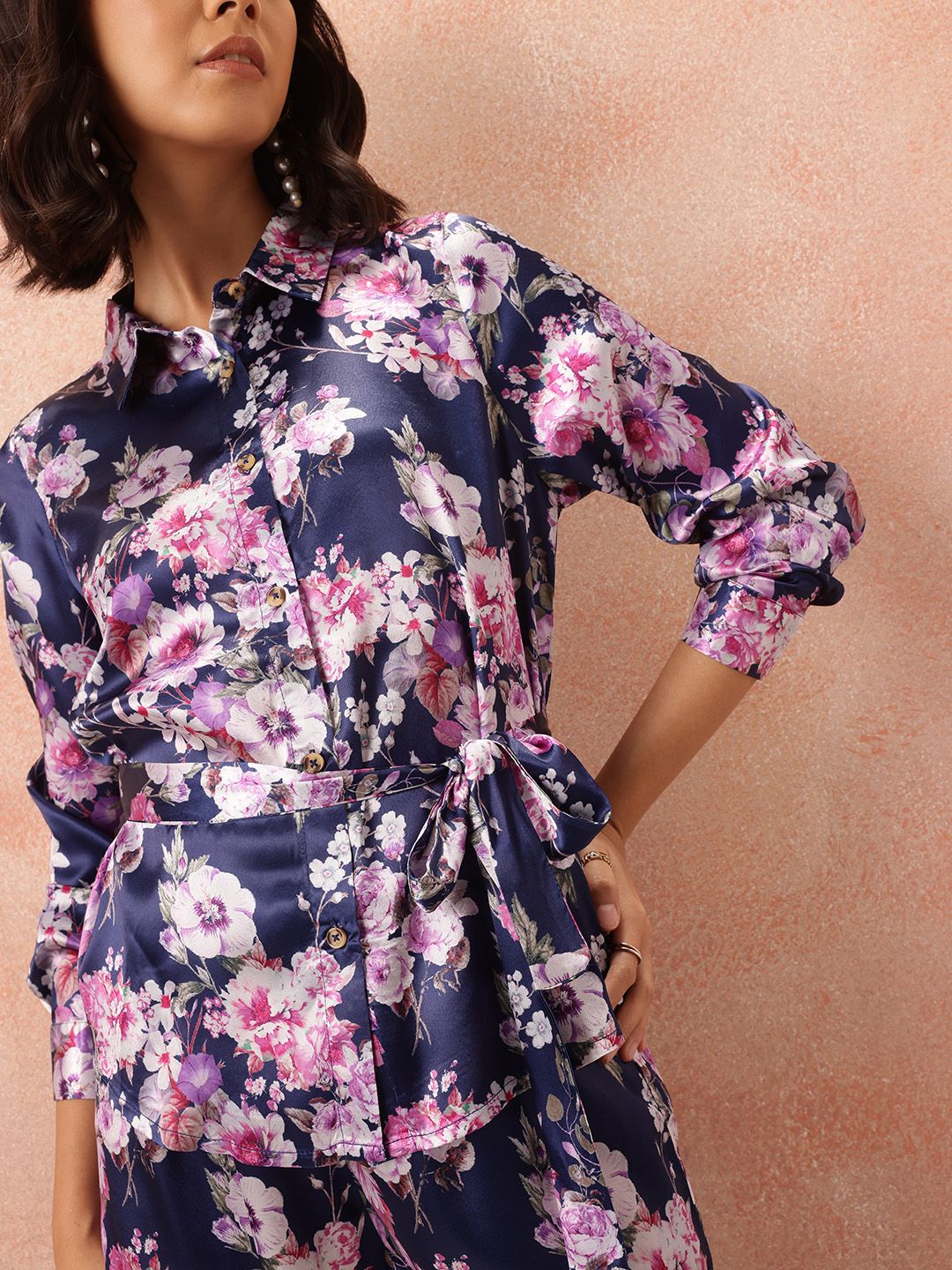all about you Floral Printed Co-Ords with Tie-Up Belt