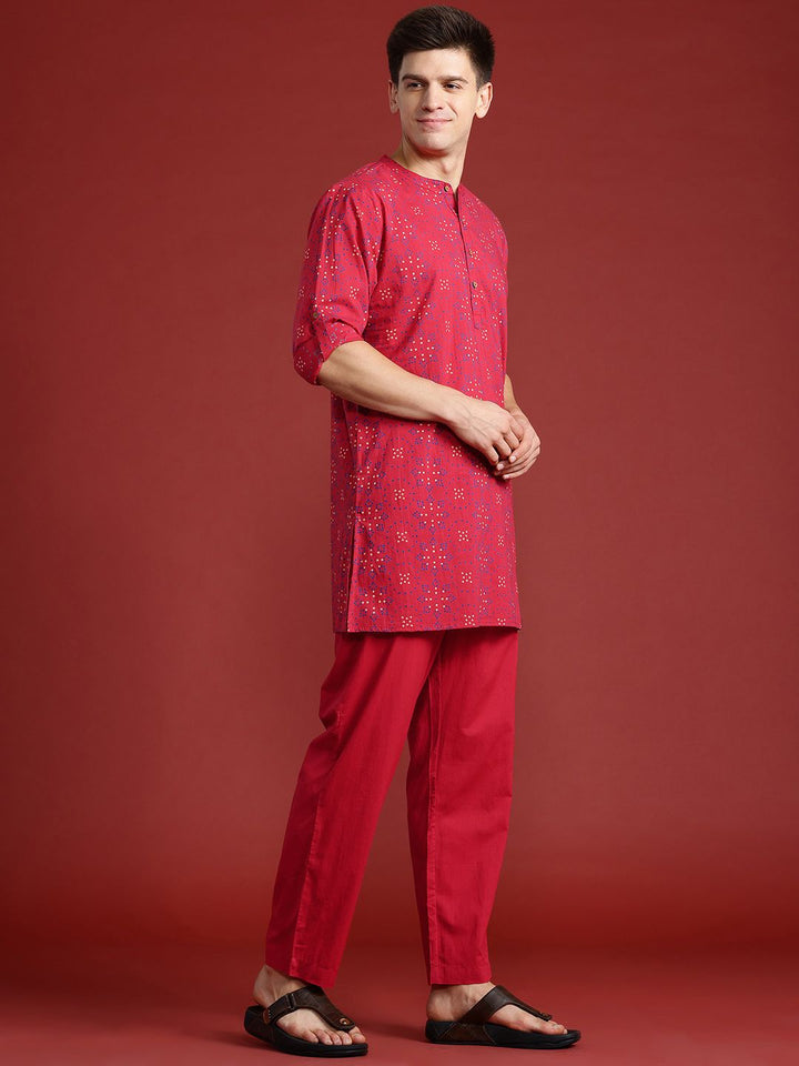 Anouk Bandhani Print Pure Cotton Kurta with Trousers