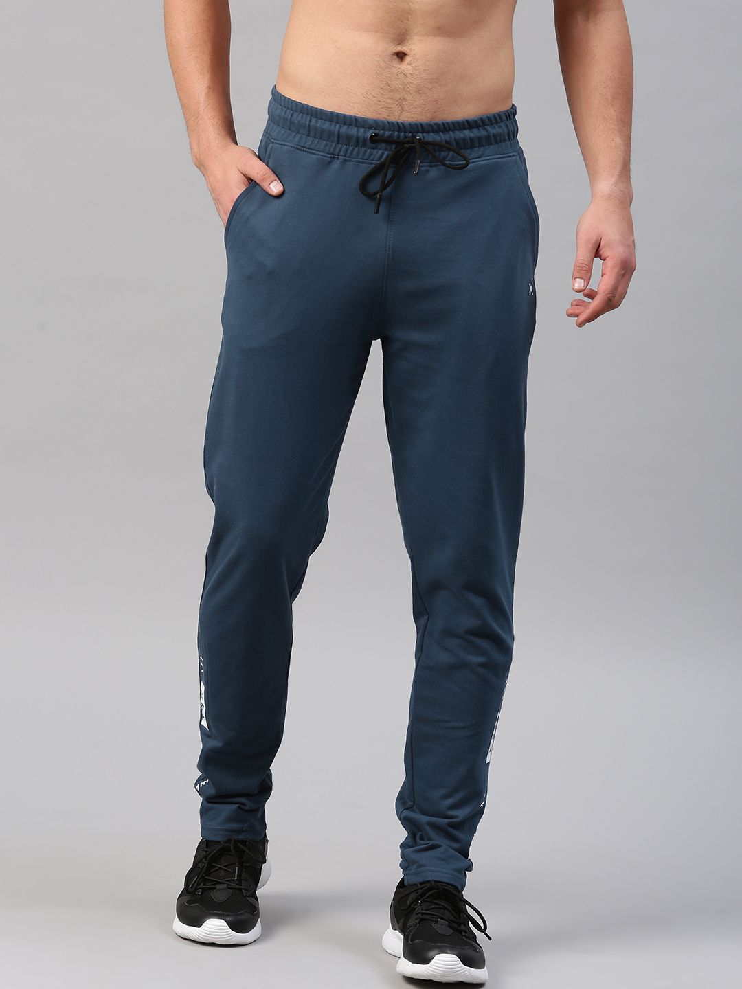 HRX by Hrithik Roshan Men Blue Athleisure Cotton Track Pants