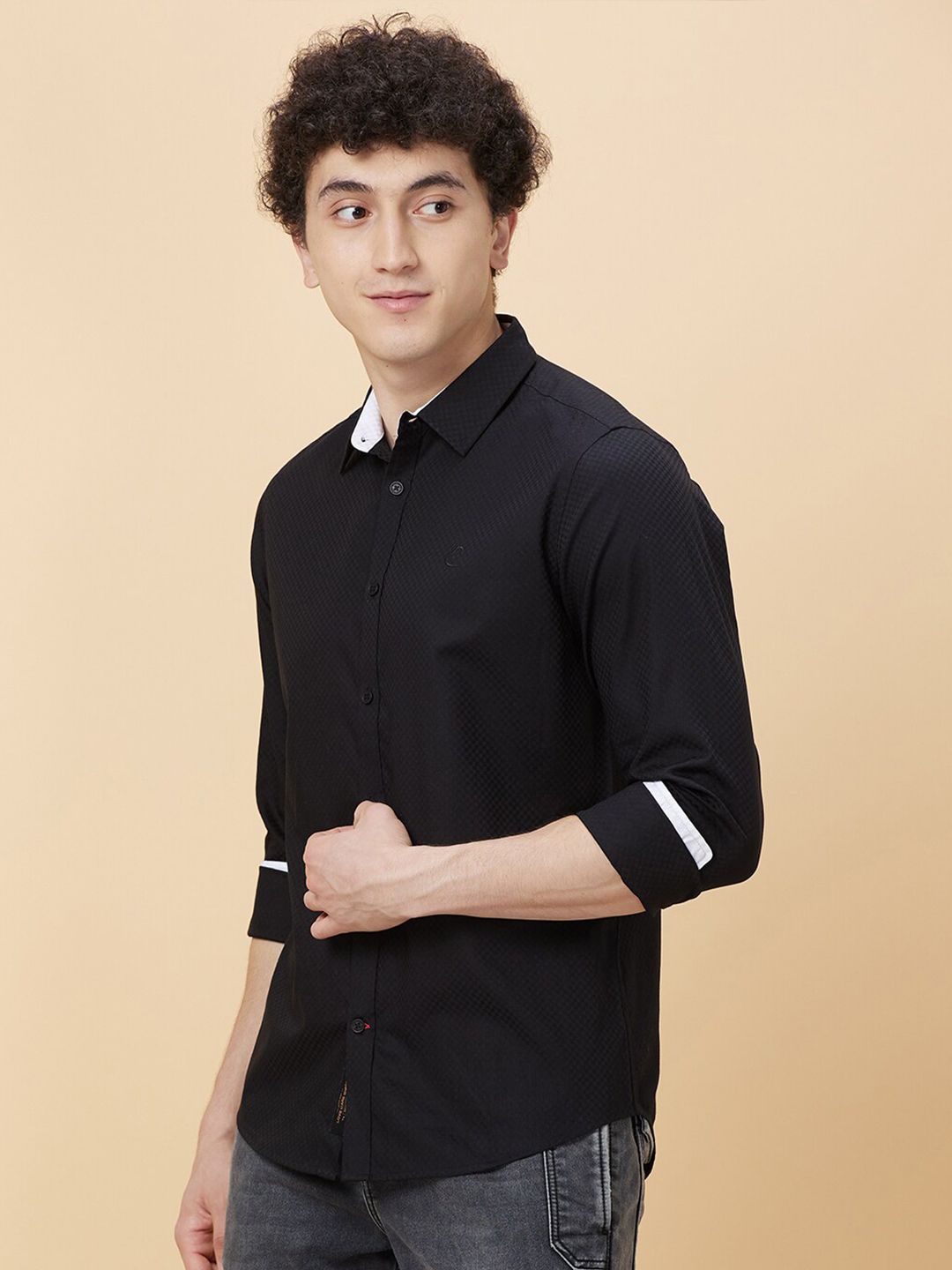 Being Human Slim Fit Spread Collar Long Sleeves Casual Shirt
