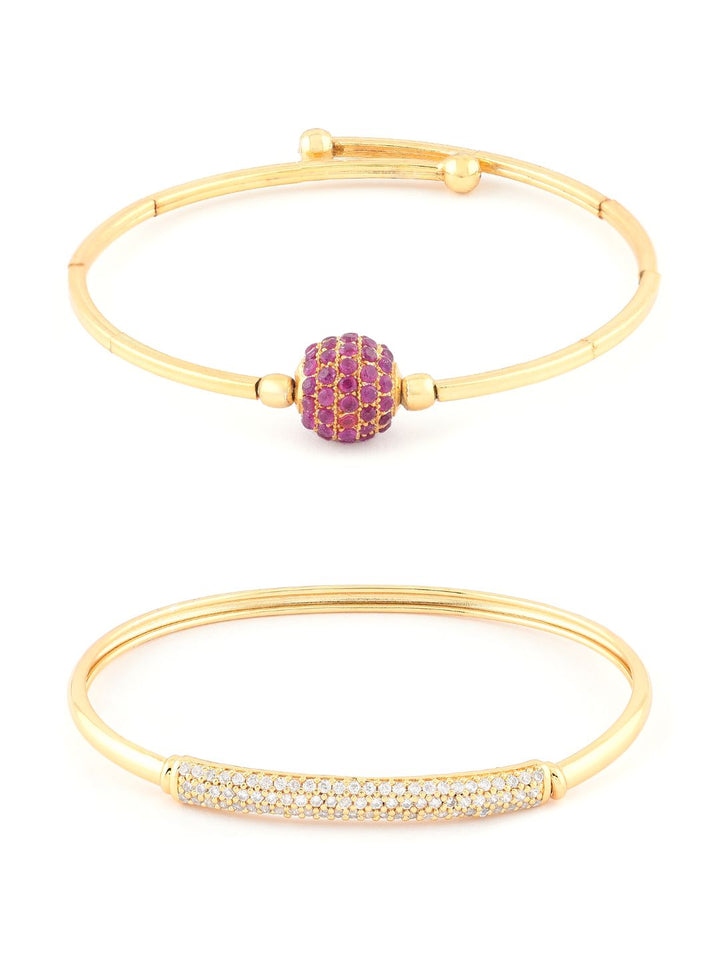 Pek Zaveri Pearls 2 Gelang Gaya Bangle Sadur Emas