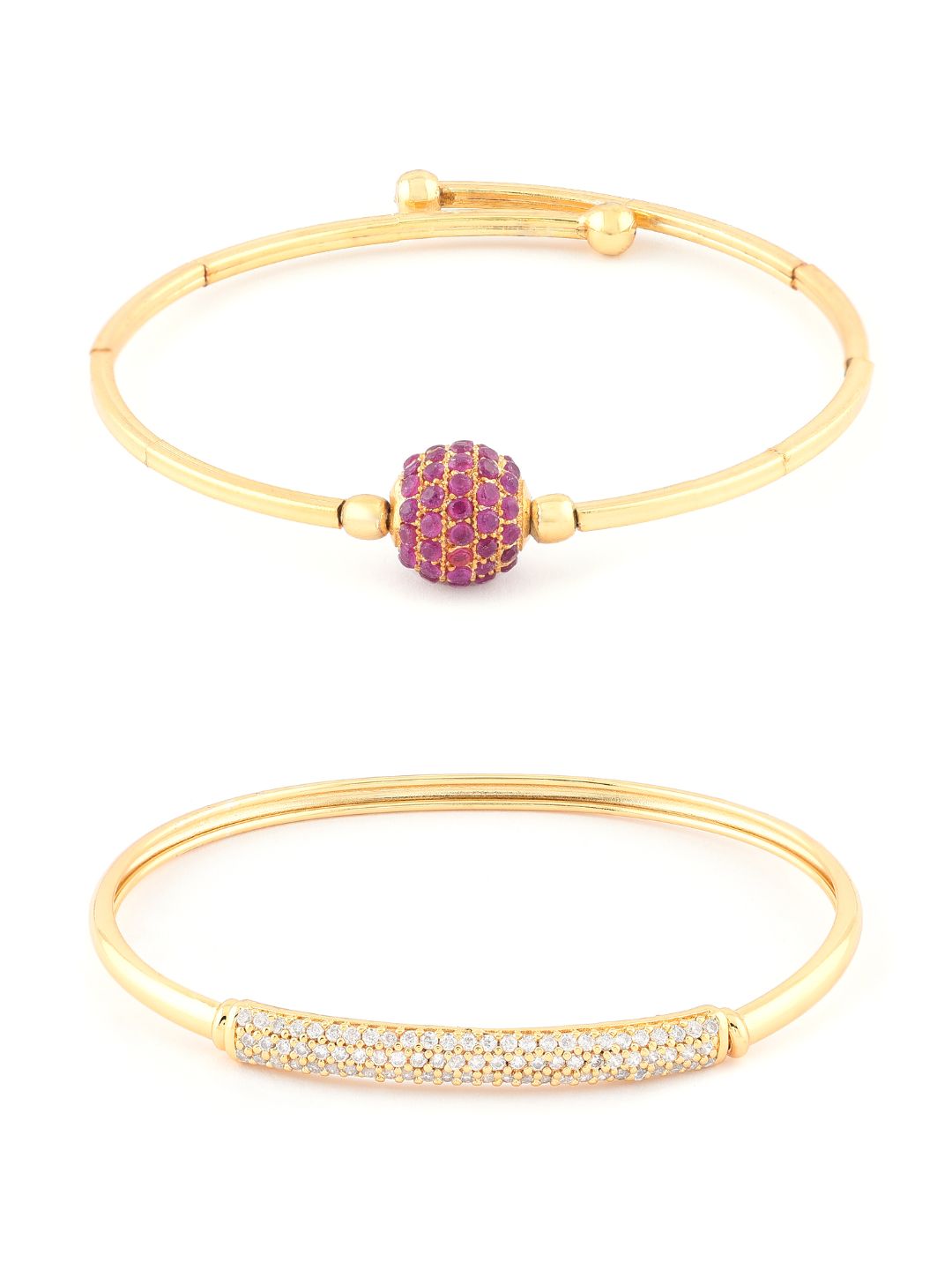 Pek Zaveri Pearls 2 Gelang Gaya Bangle Sadur Emas