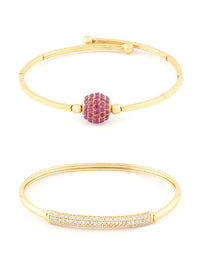 Pek Zaveri Pearls 2 Gelang Gaya Bangle Sadur Emas