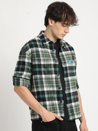 THE BEAR HOUSE Men Checkered Relaxed Fit Shacket