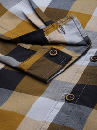 The Indian Garage Co Men Yellow Checked Casual Shirt