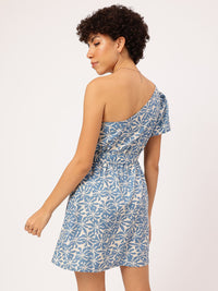 DressBerry Serene Serenity Floral One Shoulder Fit & Flare Dress