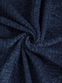 KLOTTHE Blue Abstract Woolen Double King Bed Sheet with 2 Pillow Covers