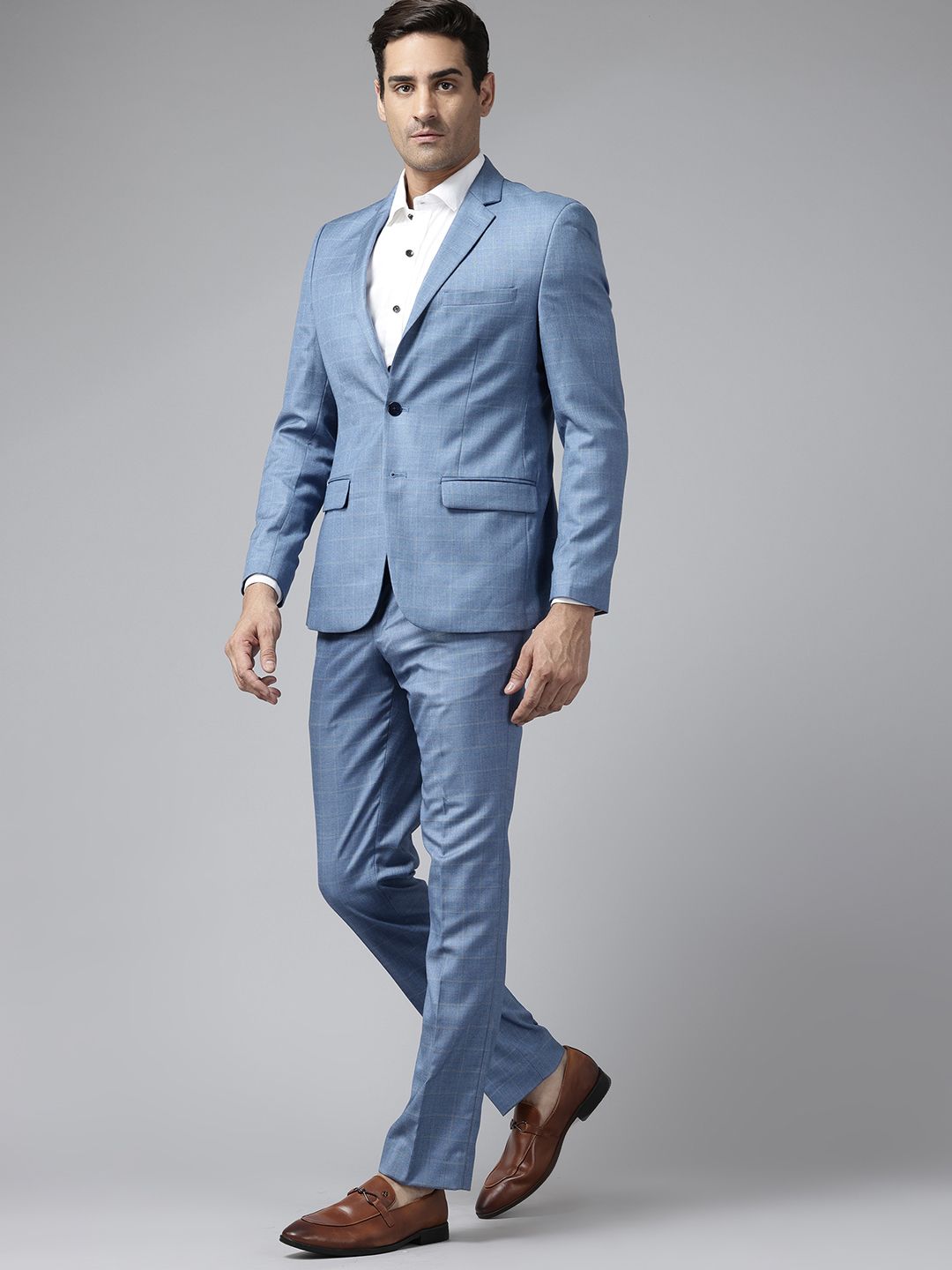Park Avenue Checked Slim-Fit Blazer & Trousers