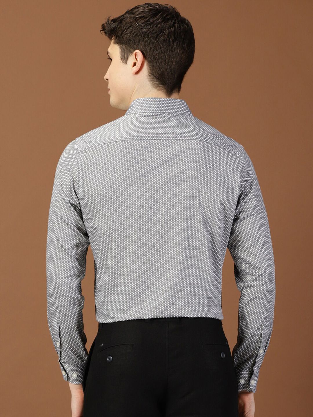 Thomas Scott Classic Slim Fit Micro Ditsy Printed Cotton Formal Shirt
