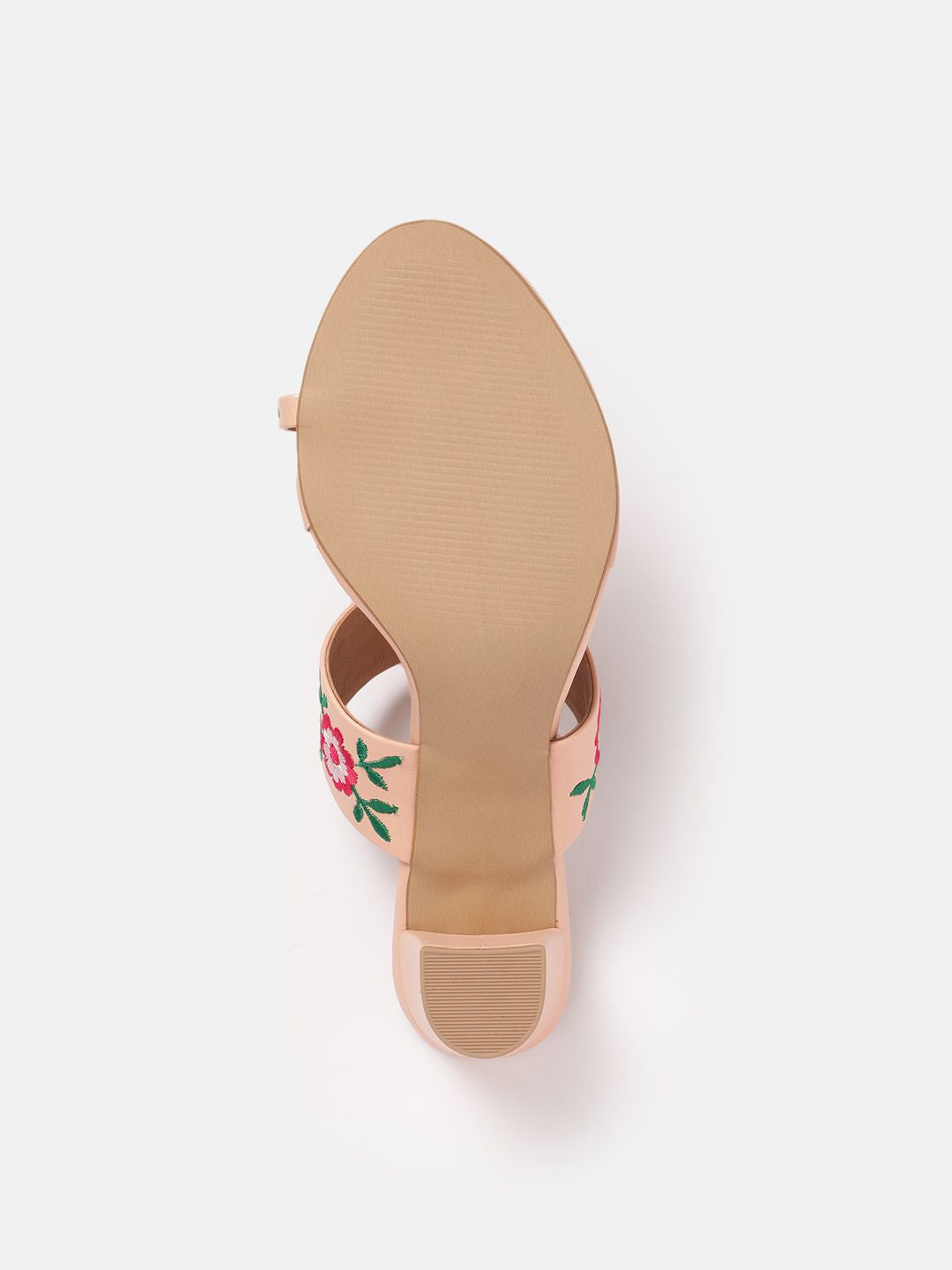 House of Pataudi Floral Embroidered Block Heels