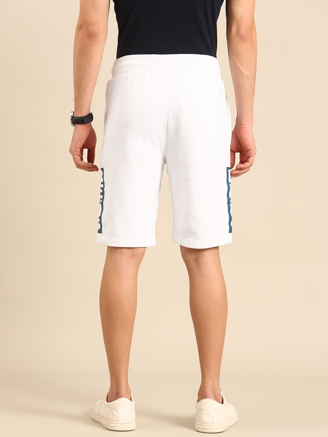 Being Human Men Pure Cotton Brand Logo Printed Regular Shorts