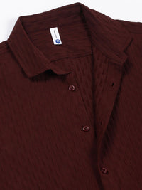 Thomas Scott Men Premium Spread Collar Textured Casual Shirt