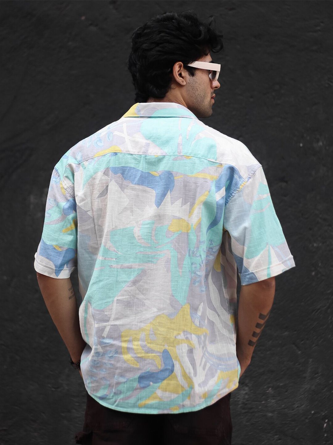 Powerlook Men Abstract Printed Oversized Casual Shirt