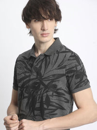 THE BEAR HOUSE Tropical Printed Polo Collar Pure Cotton T-Shirt