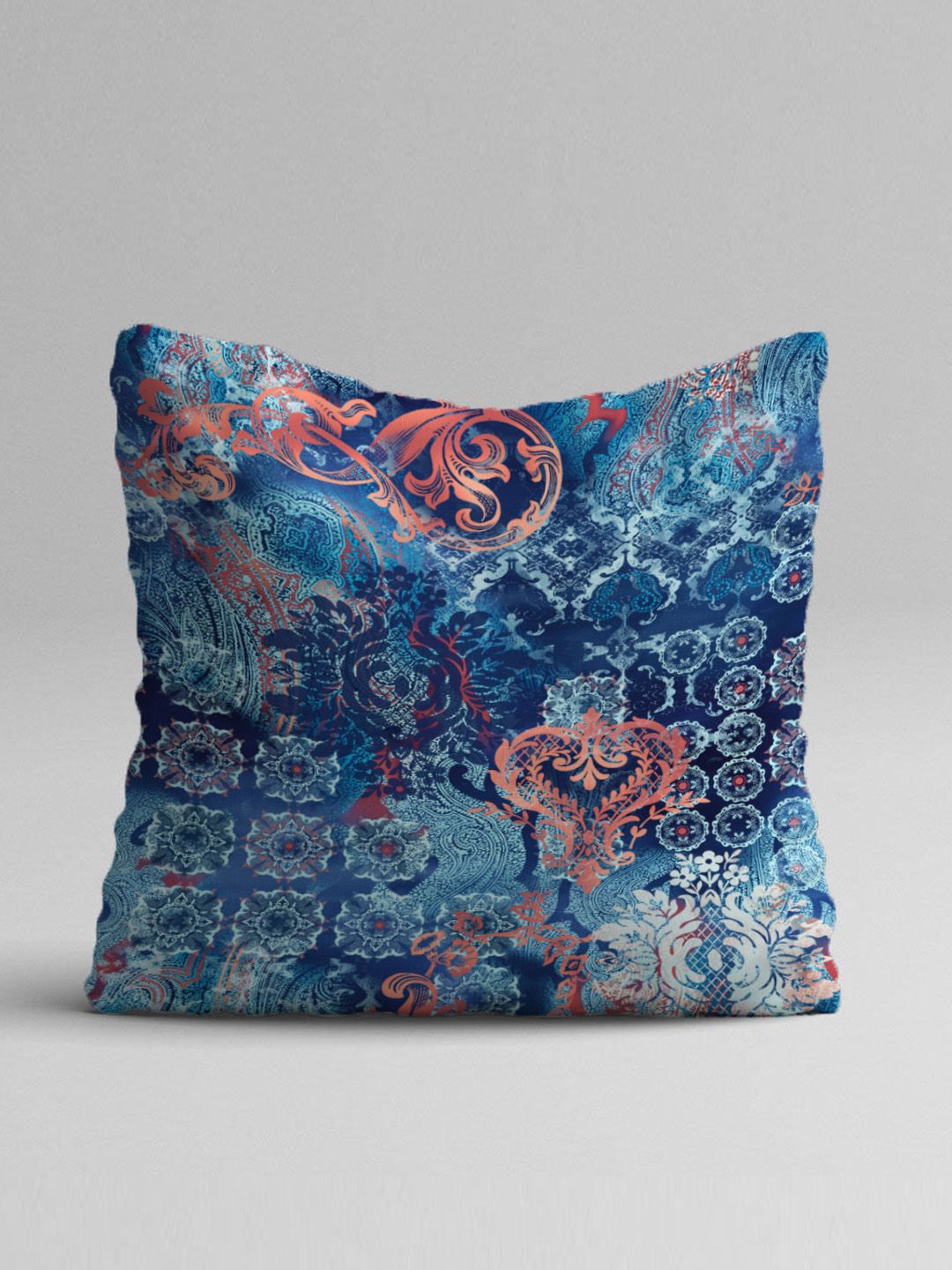 STITCHNEST Pack Of 2 Teal Abstract Printed Square Cushion Covers
