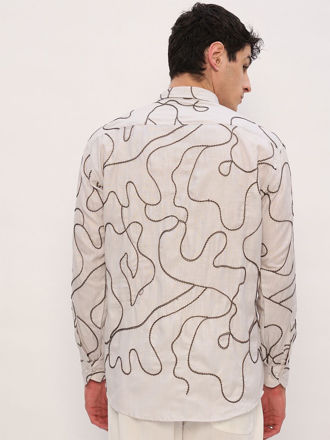 DENNISON Embroidered Drop-shoulder Shirt