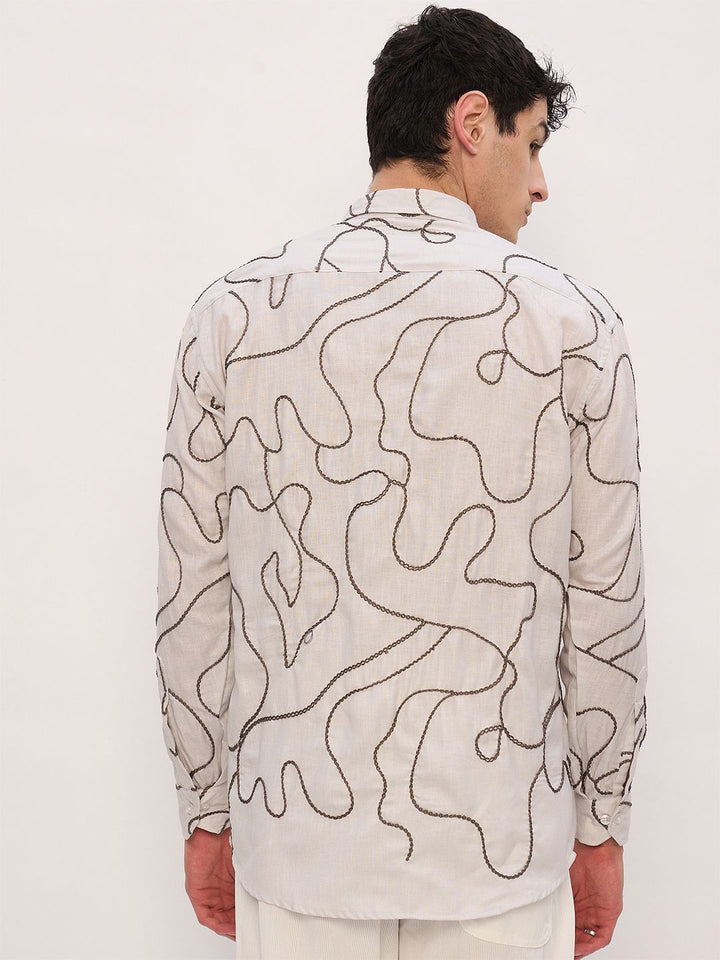 DENNISON Embroidered Drop-shoulder Shirt
