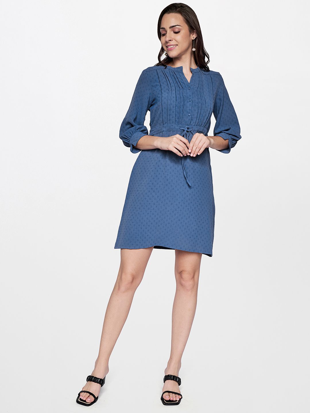 AND Puff Sleeve A-Line Dress