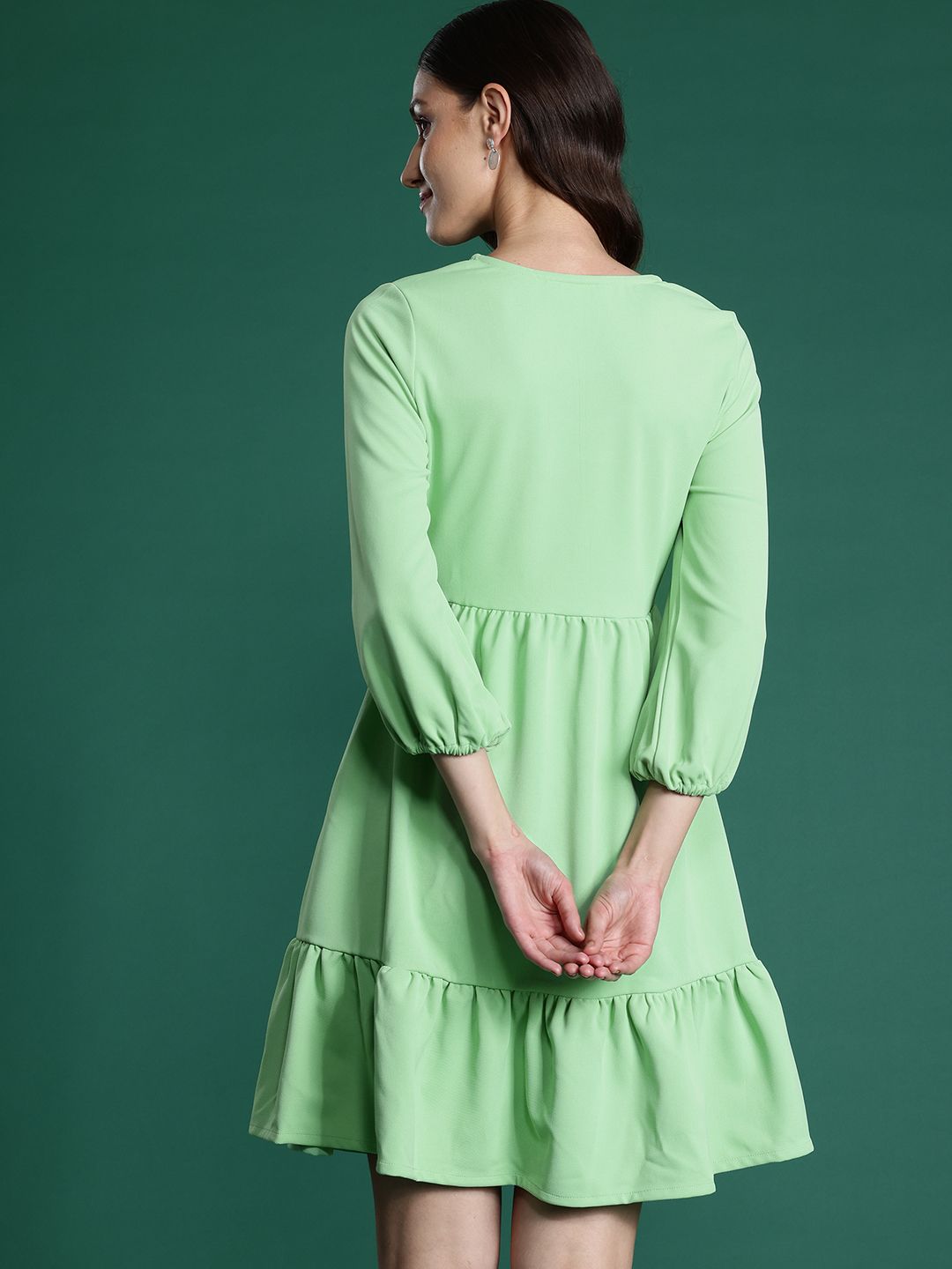 DressBerry Sweetheart Neck Puff Sleeve A-Line Dress