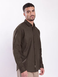 Bene Kleed Spread Collar Cotton Linen Regular Fit Casual Shirt
