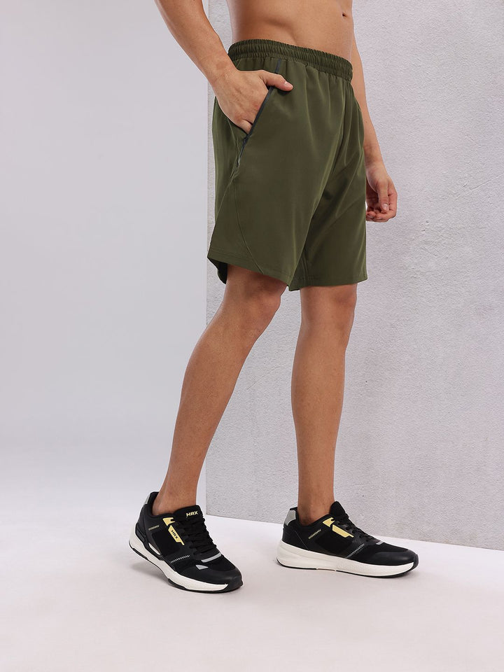 HRX by Hrithik Roshan Men Brand Logo Print Detail Mid-Rise Training Shorts