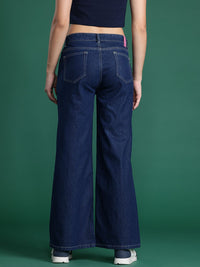 DressBerry Women Wide Leg Printed Stretchable Jeans