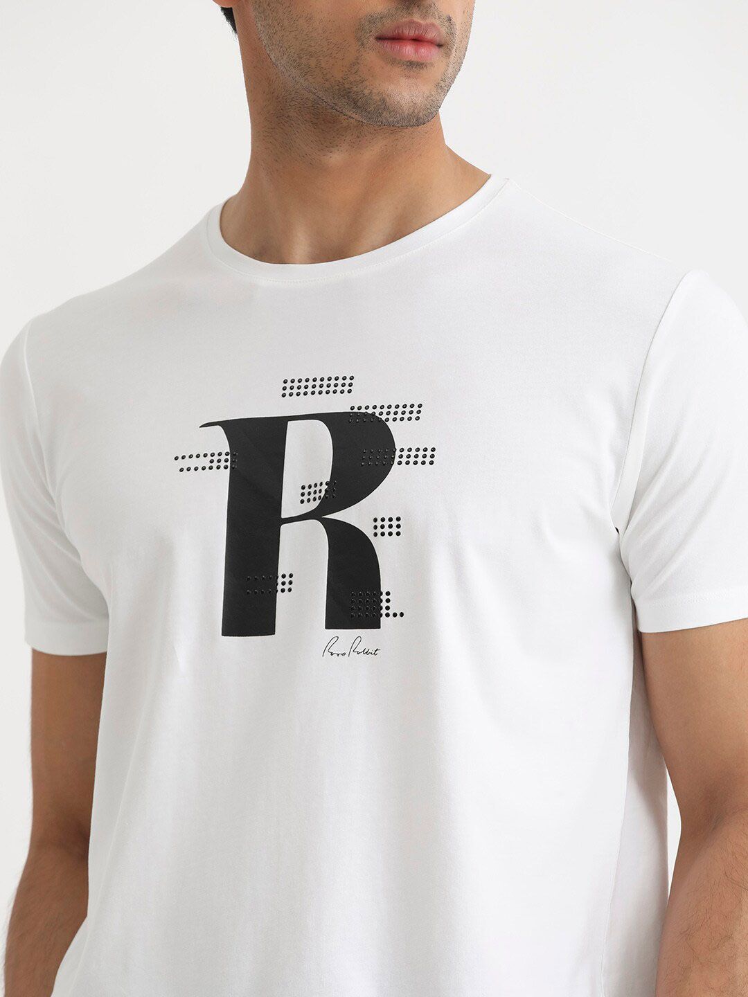 RARE RABBIT Men Rings-4 Slim Fit Solid Polo Collar T-Shirt