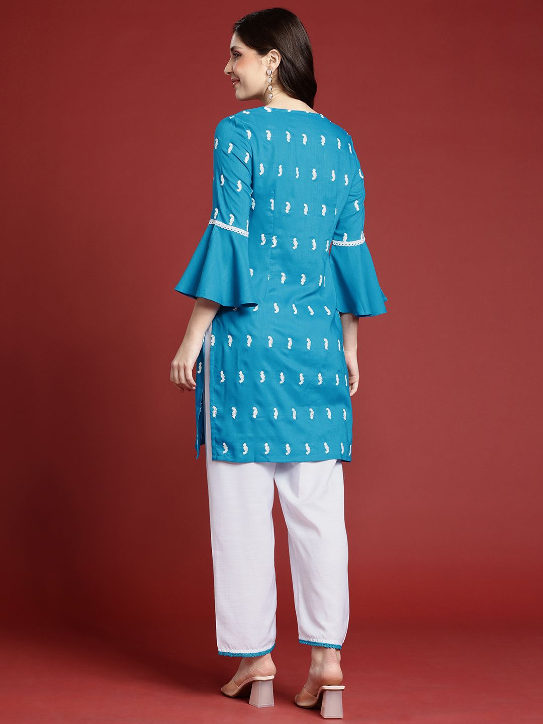 Anouk Women Ethnic Motifs Embroidered Regular Kurta with Trousers