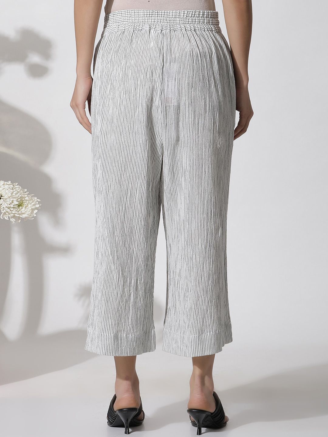 W Women Striped Loose Fit Culotte Trousers