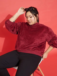 SASSAFRAS Curve Plus Size Round Neck Sweatshirt