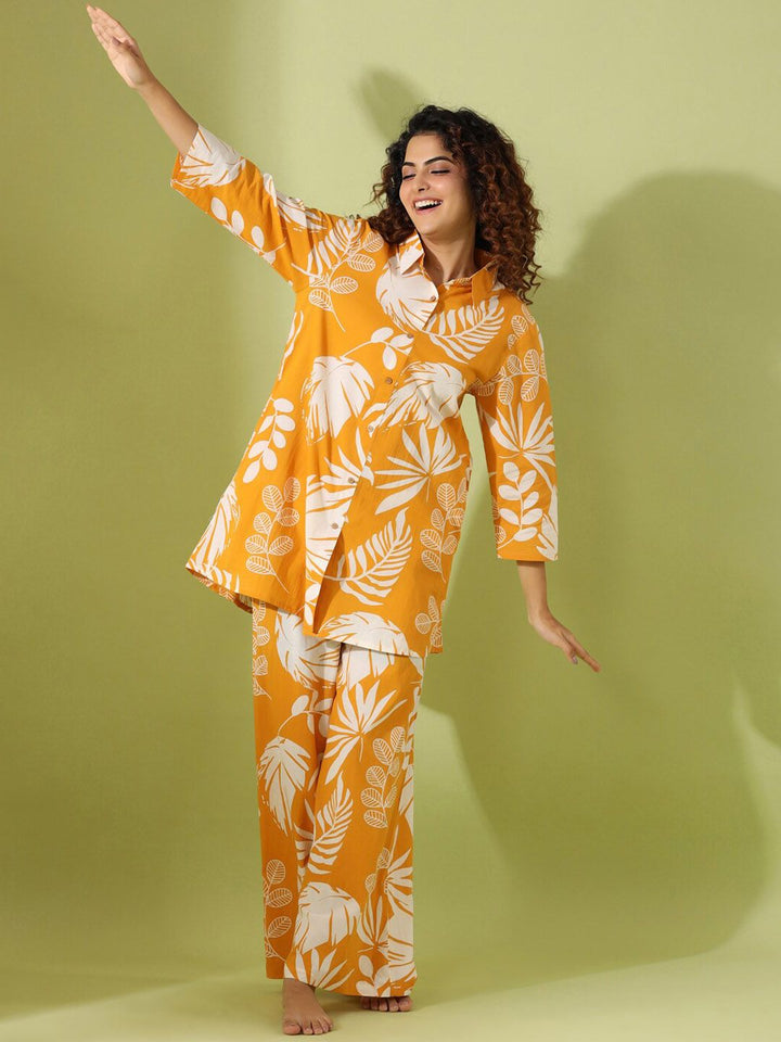 SANSKRUTIHOMES Tropical Printed Pure Cotton Night suit