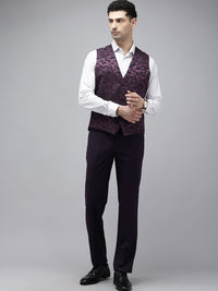 Park Avenue Super Slim Fit Self Design Notched Lapel Single-Breasted 3 Piece Suits