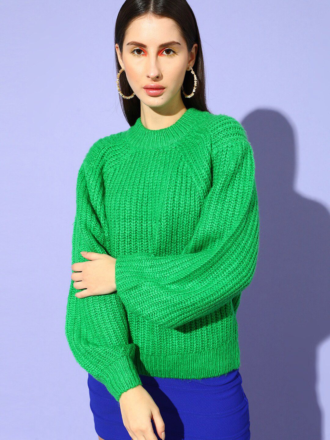 STREET 9 Women Green Cable Knit Pullover