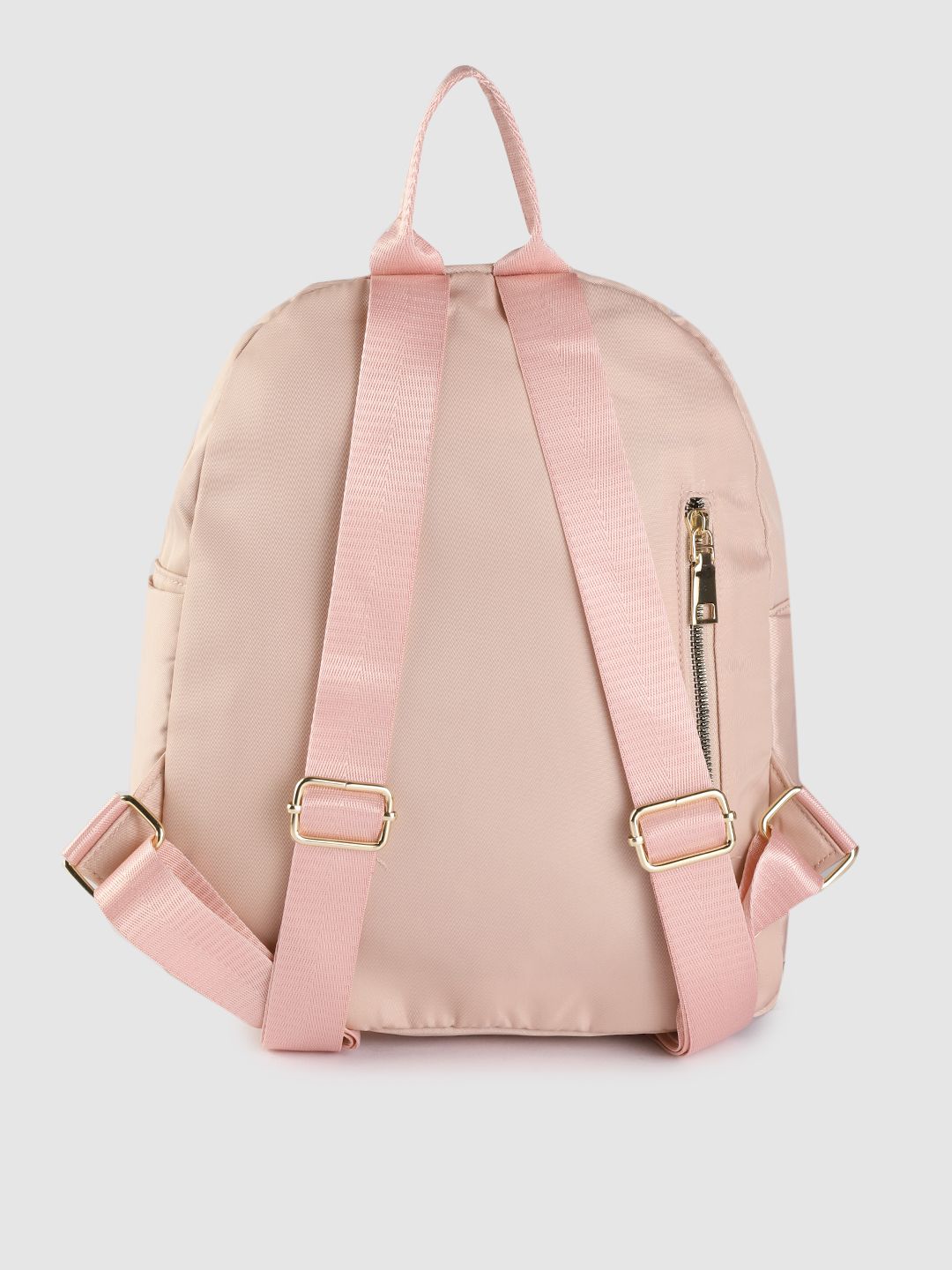 Lino Perros Women Peach-Coloured Solid Laptop Backpack