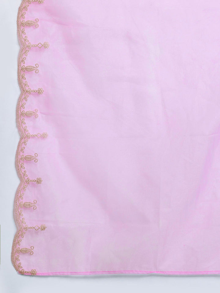 Indo Era Ethnic Motifs Embroidered Thread Work Liva Kurta with Trousers & With Dupatta